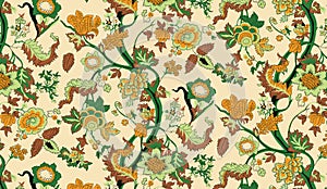 solid leaf and flower jungle style design