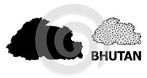 Solid and Mesh Map of Bhutan