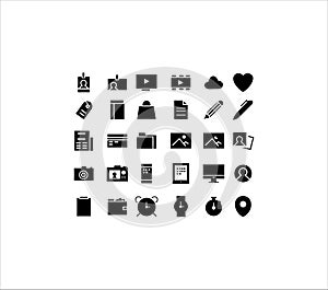 Solid Multi media & Publishing iconS Set