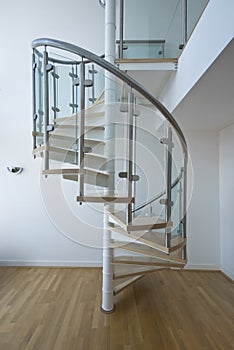 Solid newel stairs with wooden steps