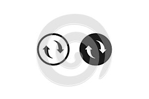 solid and outline icon of sync