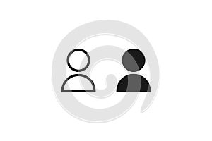 solid and outline icon of user