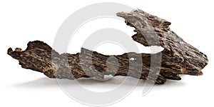 Solid piece of agarwood Oud isolated on white background