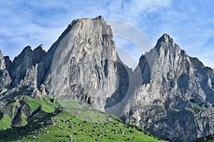 Solid rocks of Mount Tsey-Loam in the morning light