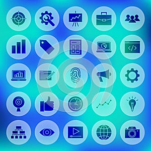 Solid SEO Circle Web Icons