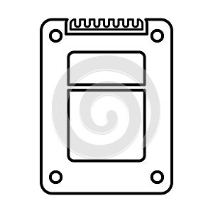 Solid State Drive Icon In Outline Style
