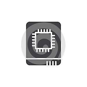 Solid state drive icon vector, filled flat sign