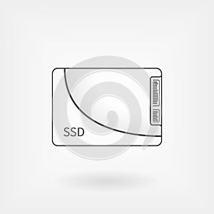 Solid state drive line icon