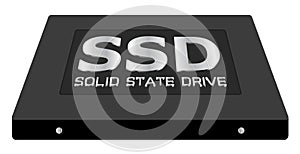 Solid state drive or ssd drive on a white background