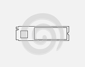 Solid state drive, ssd m2 icon. Vector illustration, flat design