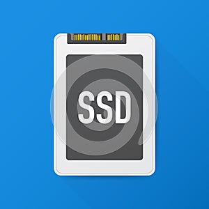 Solid State Drive, ssd polygon, computer device, hard disk. Vector illustration.