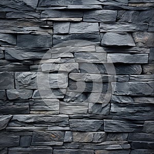 Solid Stone Wall Against Black Background