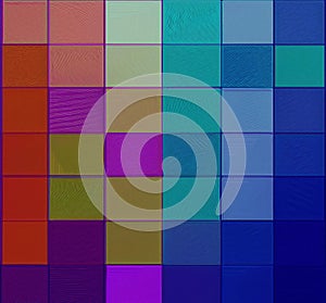 Color blocks with textures and patterns.
