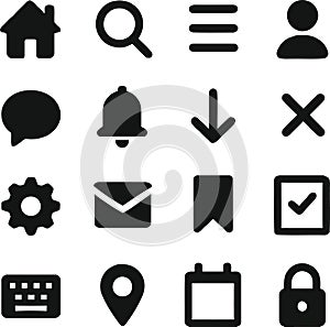 Solid UI Interface Icons Set for Web and Mobile Apps