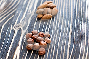 Solid walnut lying on the table