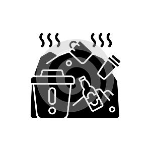 Solid waste black glyph icon