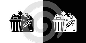Solid waste icon linear logo isolated
