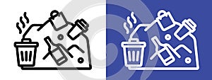Solid waste icon logo sign set vector outline