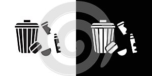 Solid waste icon Vector flat thin line illustration