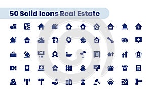 Solid web icons set - Real Estate