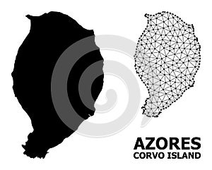 Solid and Wire Frame Map of Corvo Island