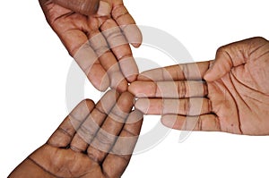 Solidarity gesture of hands