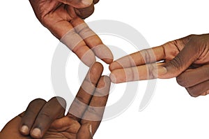 Solidarity gesture of hands