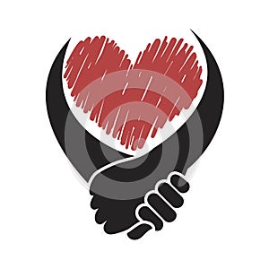 Solidarity heart symbol