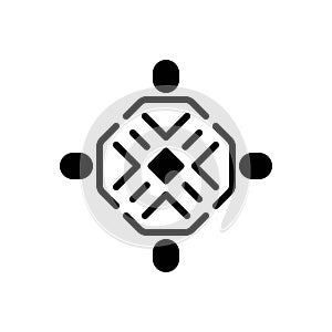 Black solid icon for Solidarity, cohesion and unity