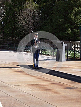 Solider at the Tomb of the Unknowns, Arlington, Virginia