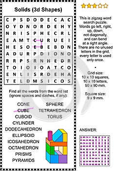 Solids word search puzzle