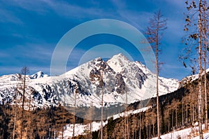 Zasnežený vrch Solisko, Vysoké Tatry, Slovensko