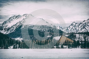 Solisko peak and hotel Patria in Strbske pleso