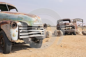 Solitaire, Namibia 08-15-2023 illustrative editorial. Abandoned car at Solitaire in Khomas region, near the Namib Naukluft