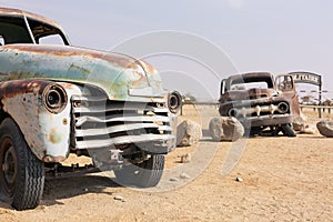 Solitaire, Namibia 08-15-2023 illustrative editorial. Abandoned car at Solitaire in Khomas region, near the Namib Naukluft photo