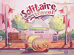 Solitaire travel - loading window match 3 game