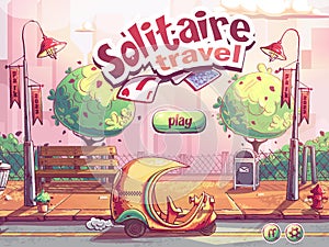 Solitaire travel - main window the match 3 game
