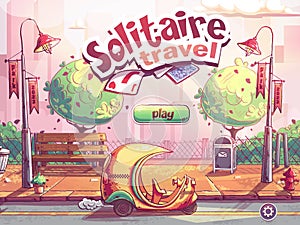 Solitaire travel - start play window match 3 game