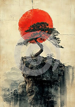 Enduring Pine Against the Rising Sun photo