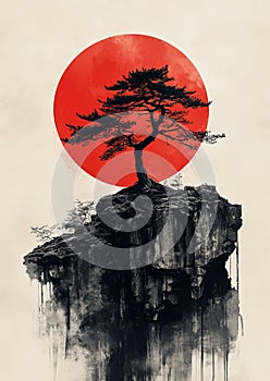 Enduring Pine Against the Rising Sun photo
