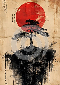 Enduring Pine Against the Rising Sun photo