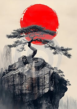 Enduring Pine Against the Rising Sun photo