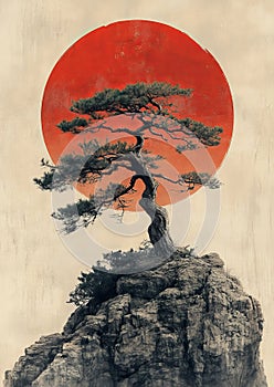 Enduring Pine Against the Rising Sun photo