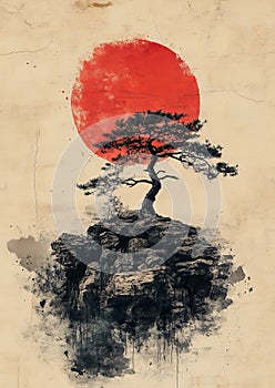 Enduring Pine Against the Rising Sun photo