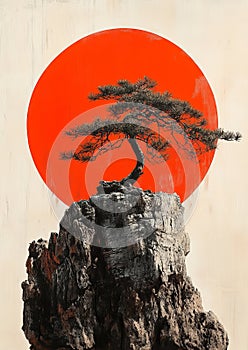 Enduring Pine Against the Rising Sun photo
