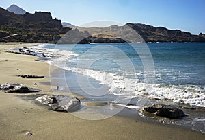 Solitary beach and clear water in Creta