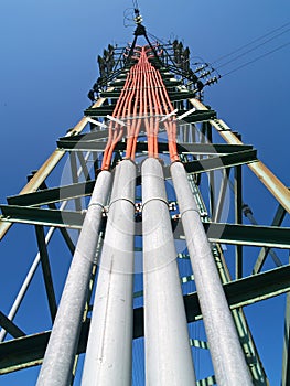 Solitary electricity pylon