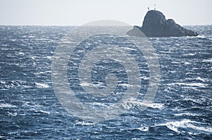 Solitary island among the Mediterranean Sea waves