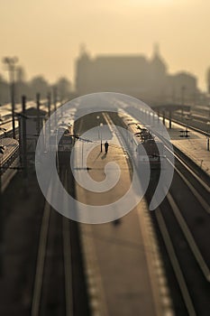 Solitary Man In A Train Station