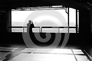 Solitary person -  Black and white, monochrome, feeling, lonely   